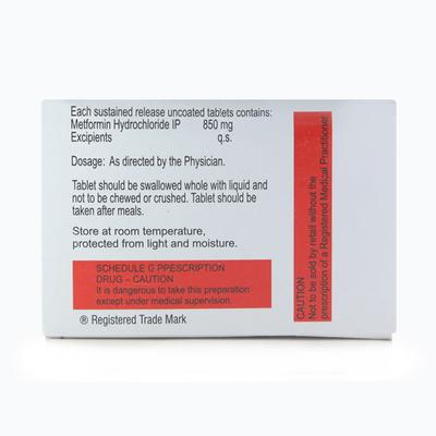 Riomet OD 850mg Tablet 10'S - Diabetes-Ant