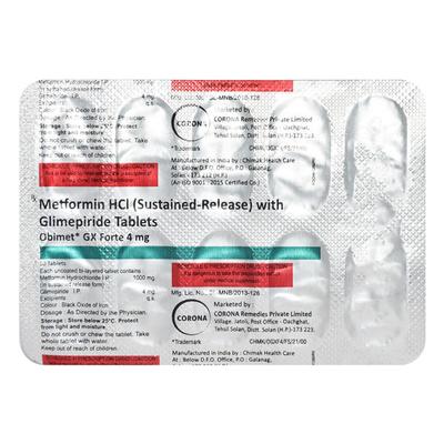 OBIMET GX4 FORTE Tablet 10's - Diabetes-Ant