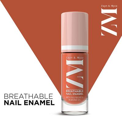 Zayn & Myza Breathable Nail Enamel With Raspberry & Almond Oil, Apricot Mousse 6 ml - Nail Polish