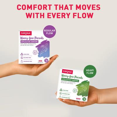 Sirona Worry-Free Periods Applicator Tampons - Heavy Flow 16's - Tampons
