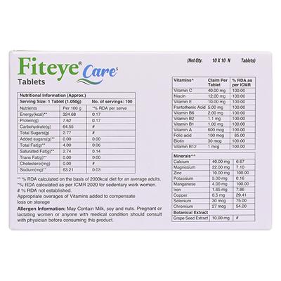 FITEYE CARE Tablet 10's - Supplements-Vam