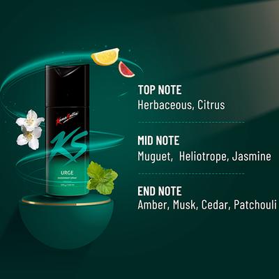 KamaSutra Urge Deodorant for Men - Combo Pack Buy 1 get 1 Free 150ml each 2's - Men Deodorants/Roll-Ons
