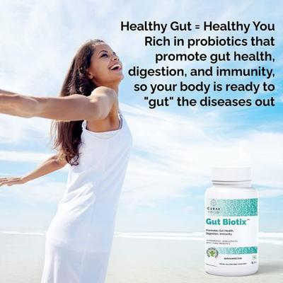Curae Health Gut Biotix Probiotics and Prebiotics Capsules 60's - Digestive Health