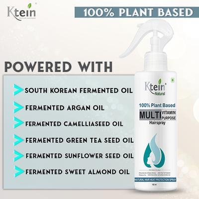 Ktein Natural 100% Plant Based Multi Vitamin Purpose with Deep Nourishment Hairspray for Hair Heat Protection Frizz Free Hair 160 ml - Hair Sprays & Mists