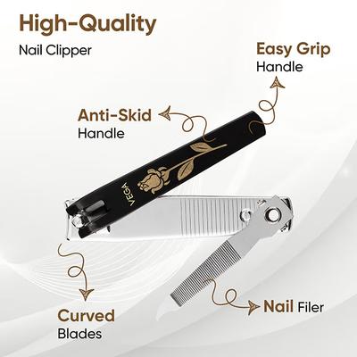 Vega Nail Clipper Set Of 10 Pcs (LNCB - 03) 490 gm - Manicure & Pedicure Kits