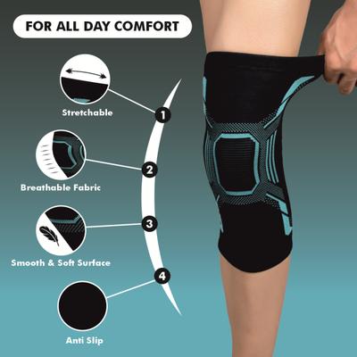 AccuSure Orthopedic Pain Relief Knee Support - Black & Green (XXL) 1's - Knee/Ankle/Leg/Foot Supports