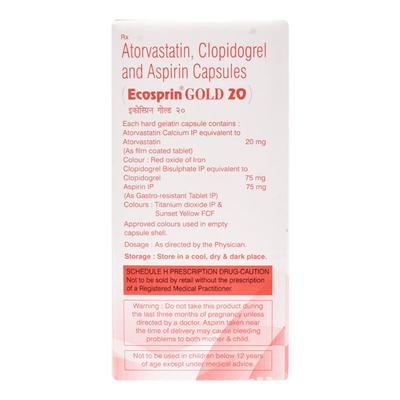 Ecosprin Gold 20mg Capsule 15'S - High Cholesterol-Dys