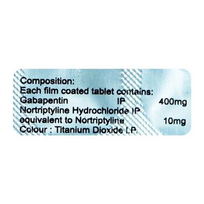 GABASTONE NT 400 Tablet 10's - Neuropathic Pain-Dru