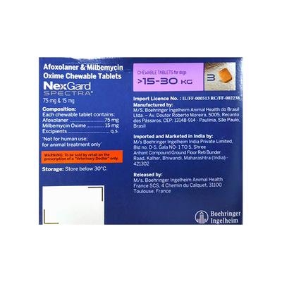 NEXGARD SPECTRA 15 - 30KG FOR DOGS (VET) Chewable Tablet 3's - Veterinary-Pharma