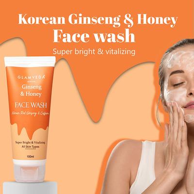 Glamveda Korean Ginseng & Honey Vitalizing Face WashGlow Booster - All Skin Types 100 ml - Face Wash & Cleansers