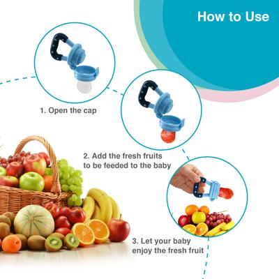 Vega Baby & Mom Silicone Fresh Fruit Feeder Nibbler - Blue 1's - Feeding & Nursing