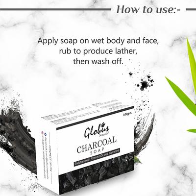 Globus Naturals Charcoal Soap (Pack of 2) 200 gm - Soaps