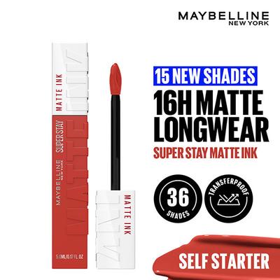 Maybelline New York Super Stay Matte Ink Liquid Lipstick, 130 Self Starter 5 ml - Lipsticks