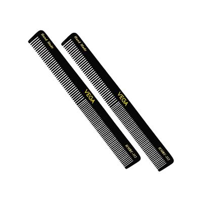 Vega Longitudinal General Grooming Hair Comb for Men and Women, Black (VC2HMBC-112) 2's - Hair Combs