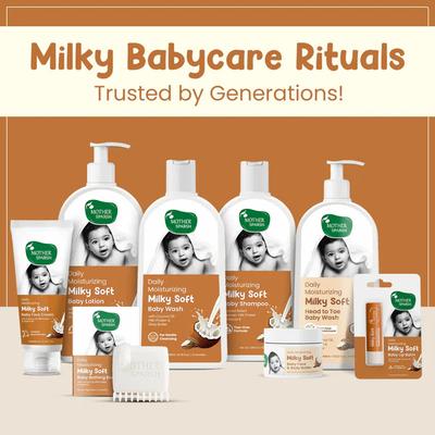 Mother Sparsh Daily Moisturizing Milky Soft Head to Toe Baby Wash With Coconut Oil-Milk Protein and Shea Butter 400 ml - Baby Body Wash