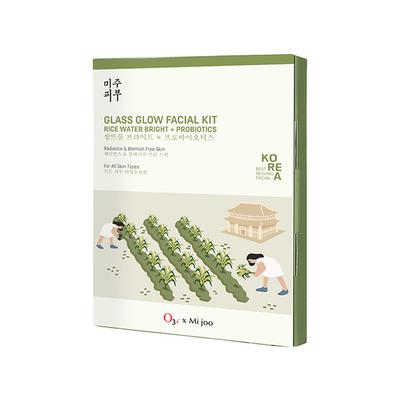 O3+ Mijoo Korea Glass Glow Facial Kit with Rice Water & Probiotics for Radiance - All Skin Types 50 gm - Facial Kits