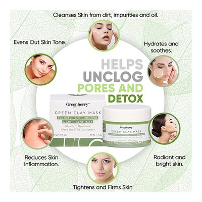 Greenberry Organics Green Clay Mask 50 gm - Face Creams