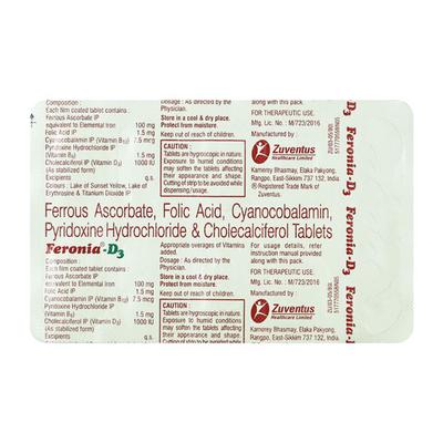 Feronia D3 Tablet 10'S - Anaemia-VMA