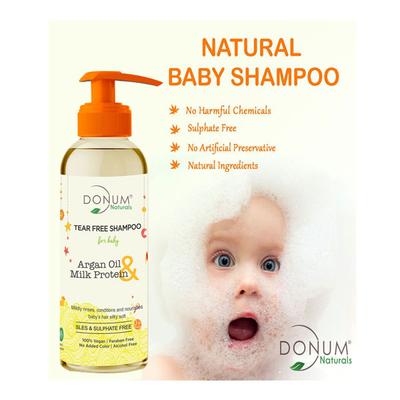 Donum Naturals Baby Tear Free Shampoo - Argan Oil & Milk Protein 220 ml - Baby Shampoo