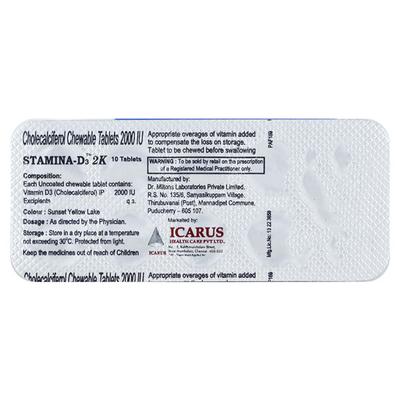 STAMINA D3 2K Chewable tablet 10's - Supplements-Vit