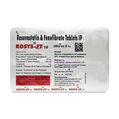 Rosys FT Tablet 15'S - High Cholesterol-Dys