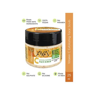 Aya Vitamin C Exfoliating Face Scrub, No Paraben, No Silicone, No Sulphate 25 ml - Scrubs & Exfoliants