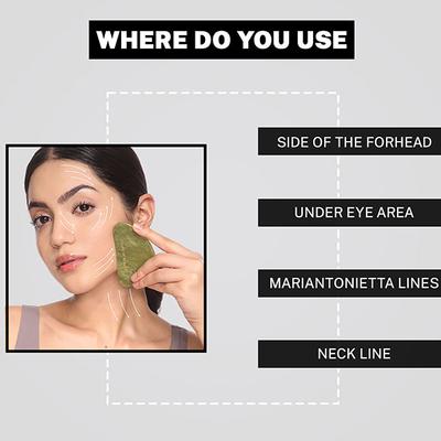 House of Beauty Jade Guasha Kit For Double Chin, Jawline, Cheek Bones & Nose Contouring (3 Pcs) 1's - Face Oils