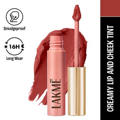 Lakme Double Duty Lip & Cheek Mousse Matte Lipstick & Soft Blush, Coca Soft,9gm - Liquid Lipsticks