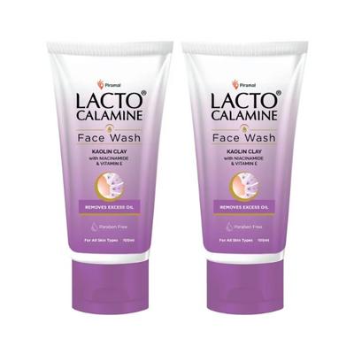 Lacto Calamine Daily Facewash with Kaolin Clay, Niacinamide and Vitamin E for Oily Skin 100ml 2's - Face Wash & Cleansers