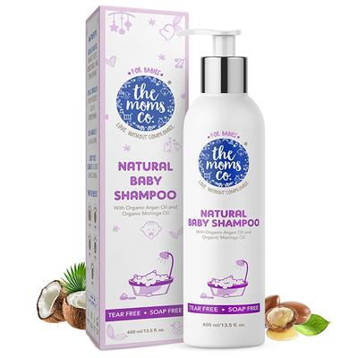 The Mom's Co. Natural Baby Shampoo with Organic Argan Oil & Moringa Oil Tear Free Soap Free 400ml 1's - Baby Shampoo