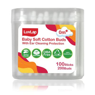 LuvLap Baby Soft Cotton Buds 200's + Sticks 100's - Cotton Buds & Balls