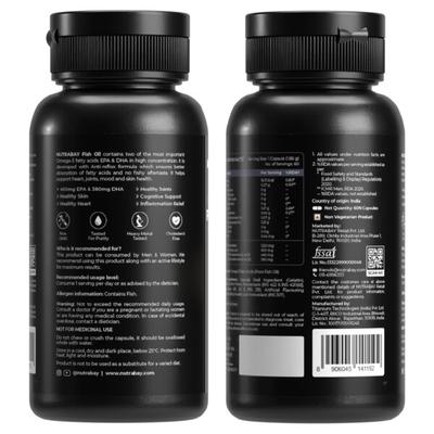 Nutrabay Omega 3 Fish Oil Triple Strength 1250mg Capsule 60 s - Omega Fish Oil Fatty Acids