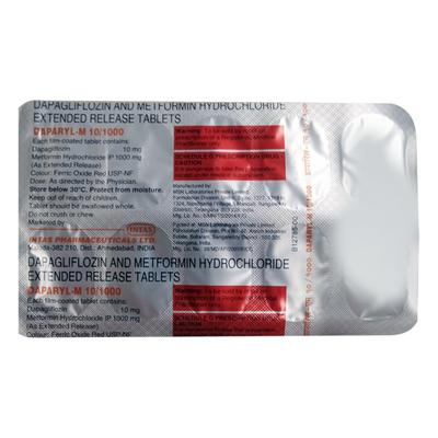 DAPARYL M 10/1000 Tablet 10's - Diabetes-Ant