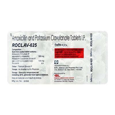 Roclav 625mg Tablet 10'S - Bacterial Infections-Pen