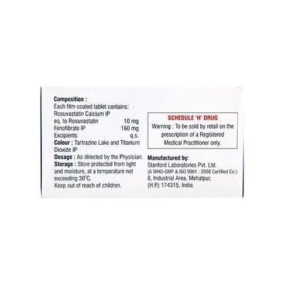 Roslaren F 10/160mg Tablet 10'S - High Cholesterol-Dys