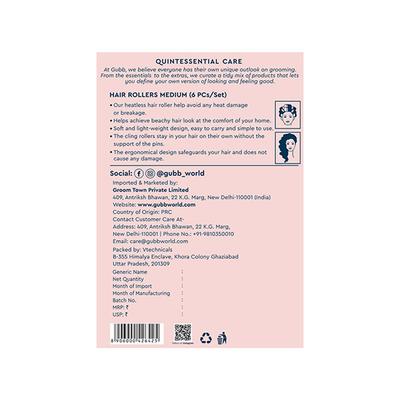 GUBB Hair Rollers - 6 Medium Hair Curlers 50 gm - Rollers & Curlers