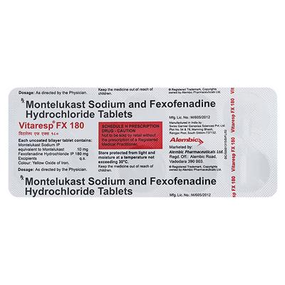 Vitaresp FX 180mg Tablet 10'S - Allergies-Ant