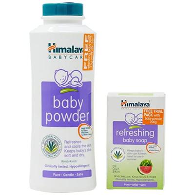 Himalaya Baby Powder 200 gm + Free Refreshing Baby Soap 75 gm - Baby Soap
