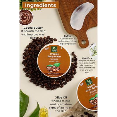 Organic Harvest Coffee Body Butter Cream for Women, Deep Moisturizing Cream for Dry Face & Body Skin, Sulphates & Parabens Free 100 gm - Shower Gels & Body Wash