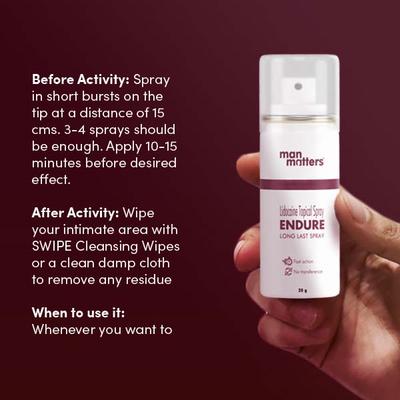 Man Matters ENDURE Lidocaine Spray Long lasting & Better Performance 20 gm - Multi-Vitamins