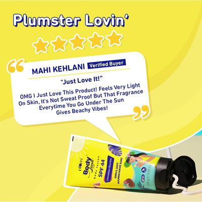 Plum Bodylovin Hawaiian Rumba Body Lotion Body Sunscreen with Spf 44 Pa+++ 100% Vegan 150 gm - Body Sunscreen