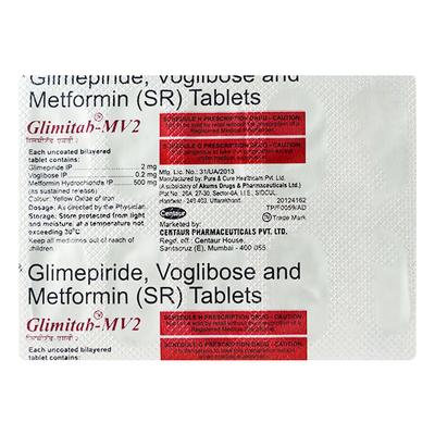 Glimitab MV 2mg Tablet 10'S - Diabetes-Ant