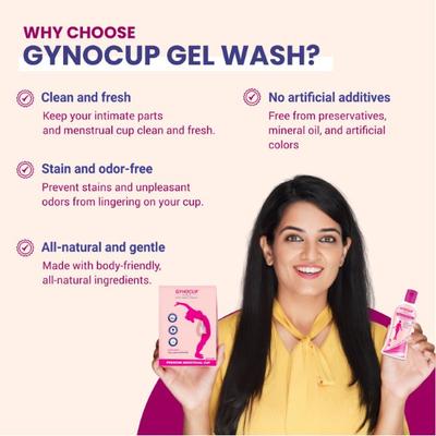 Gynocup Natural Menstrual Cup Wash Liquid (Pack of 2 x 100 ml) - Intimate Care