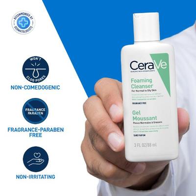 CeraVe Foaming Cleanser For Normal To Oily Skin 88 ml - Face Wash & Cleansers