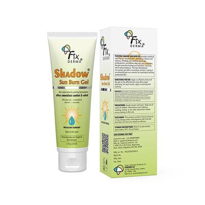 Fixderma Shadow Sun Burn Gel with 20% Aloe Vera Gel & Vitamin E Sunburn Cream for Face 75 gm - Face Packs
