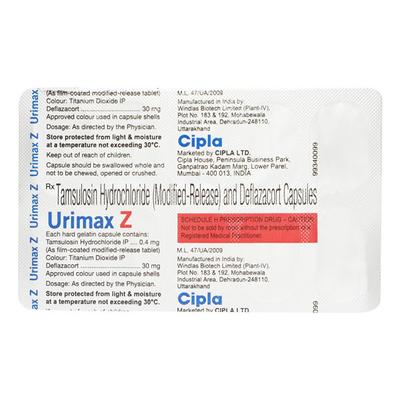 URIMAX Z Capsule 10's - Bladder And Prostate Disorders-Dru