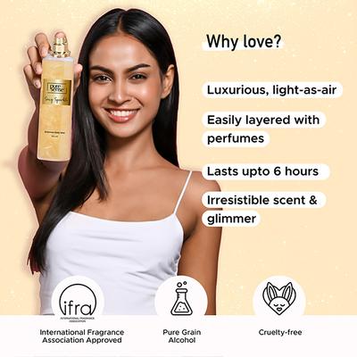 Pure Sense Sexy Sparkle Body Mist with Gold Shimmer Jasmin Cocoa For Women 150 ml - Women Perfumes (Edt/Edp)