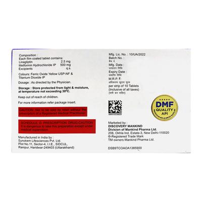 DYNAGLIPT LM 2.5/500 Tablet 10's - Diabetes-Ant