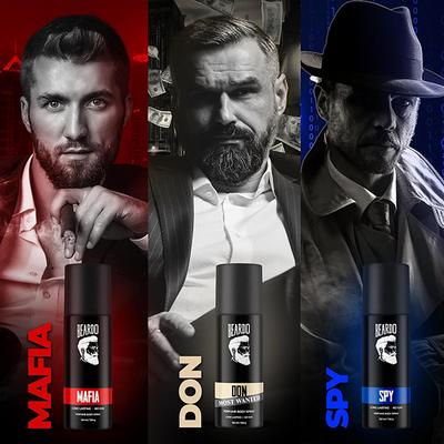 Beardo Spy 120ml, Mafia 120ml and Don Most Wanted 120ml Perfume Body Spray Combo for Men 1's - Men Deodorants/Roll-Ons