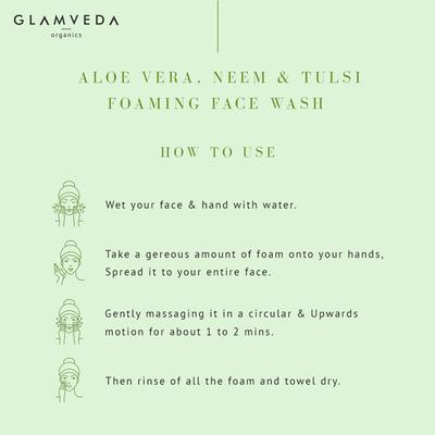 Glamveda Aloevera Neem Ayurvedic Foaming Face Wash 150 ml - Face Washes